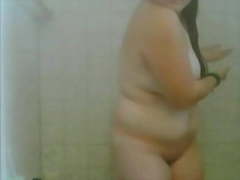 Fat Chubby Teen GF with nice Tits shaving her Pussy