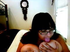 Chubby teen self sucking