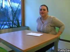 Plump chick rides cock after massage